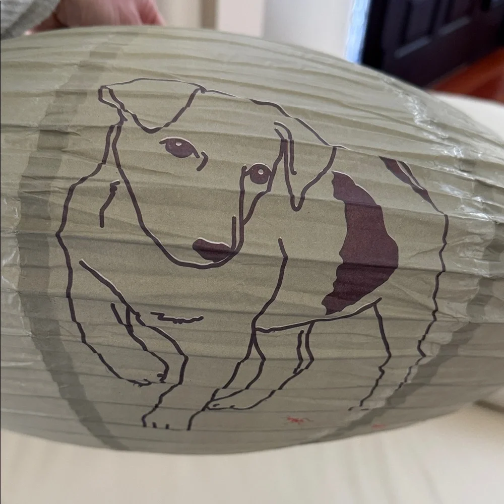 Mimi'Lou Gray Dog Mushroom, Ants Paper Lantern NEW